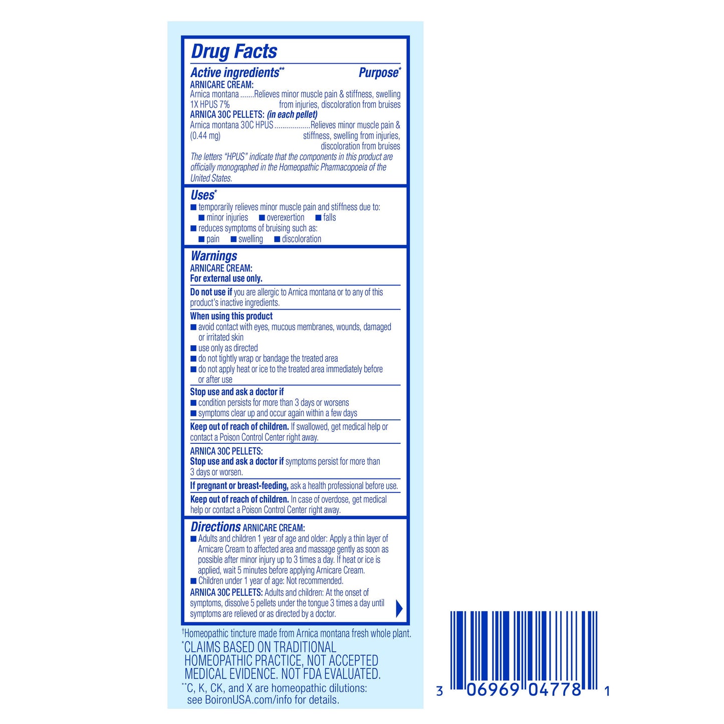 Cream & Arnica Montana 30C, Homeopathic Medicine for Pain Relief, Muscle Pain & Stiffness, Swelling from Injuries, Bruises, 2.5 Oz Cream and 80 Pellets Value Pack